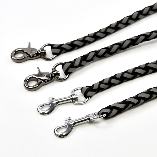 Custom Reflective Dog Leash 1.5-2.5m Length With Reflector Pet Leashes Rope Polyester Pet Dog Leash With Hooks Foam Handle