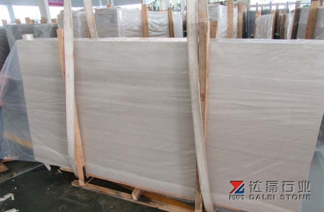 China Marble White Wooden Marble Big Slab For Project