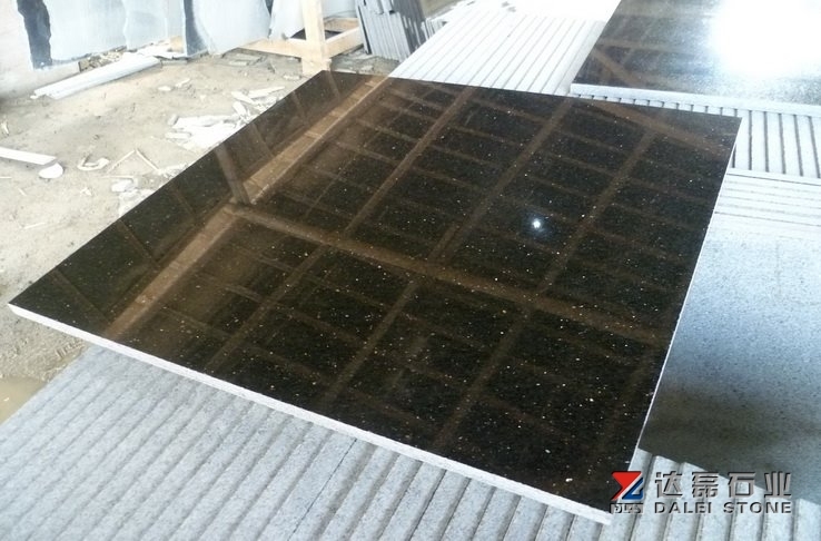 High Quality Black Galaxy Granite Tiles for Floor and Wall