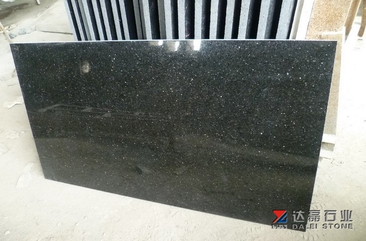 High Quality Black Galaxy Granite Tiles for Floor and Wall