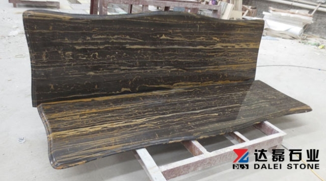 Roman Portoro Marble Countertops Round Edge Wholesale Dalei Stone