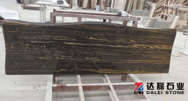 Roman Portoro Marble Countertops Round Edge Wholesale Dalei Stone