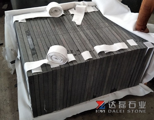 New G684 Black Basalt Flamed Brush Paving Stone