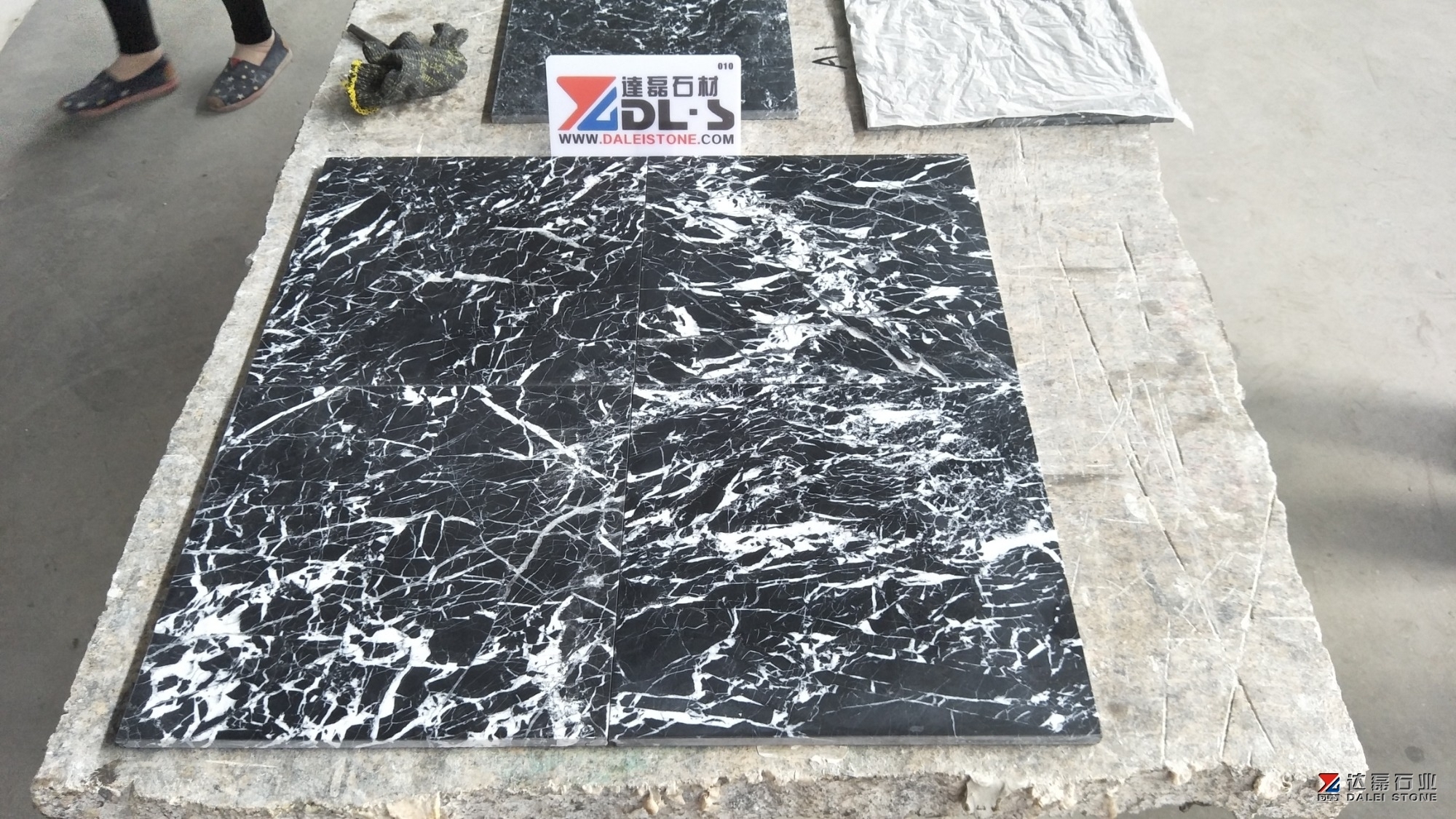 Chinese Black Marble Tiles Nero Marquina New Quarry Honed Finish