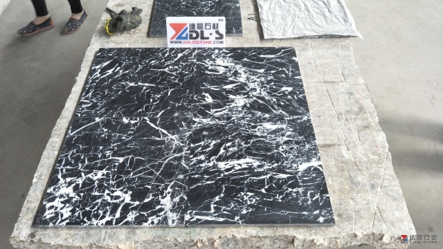 Chinese Black Marble Tiles Nero Marquina New Quarry Honed Finish