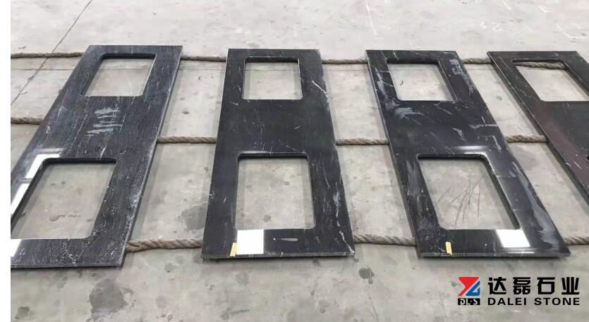2019 New Project Vila Black Granite Countertops Round Edge Polishing Dalei Stone