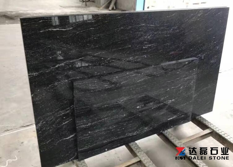 2019 New Project Vila Black Granite Countertops Round Edge Polishing Dalei Stone