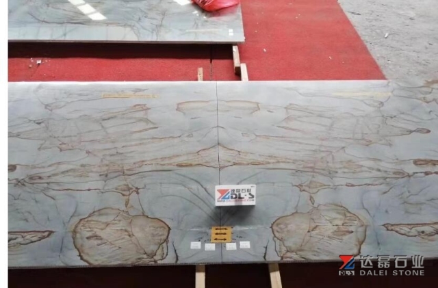 Blue Color Marble Tiles Cutting For Sea Hotel Project