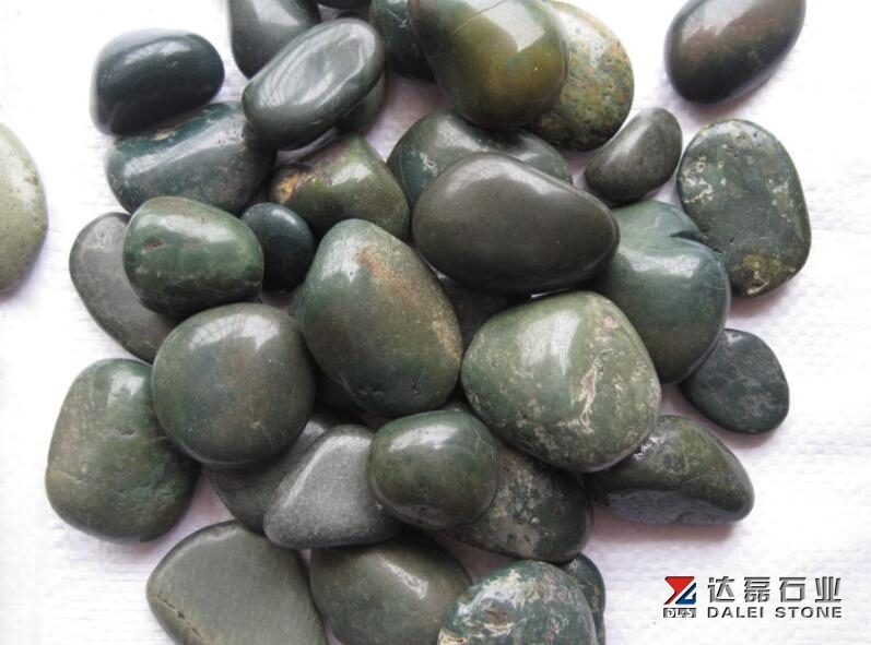 Polished Landscaping Green Color Pebble Stone Dalei Stone Wholesale