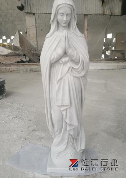 White Jade Marble Sculpture Virgin Mary