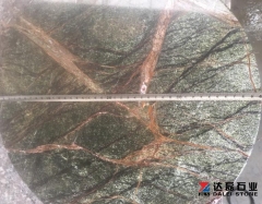 Green And Yellow Granite Table Tops Flat Edge Polished Wholesale Dalei Stone