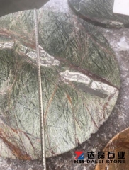 Green And Yellow Granite Table Tops Flat Edge Polished Wholesale Dalei Stone