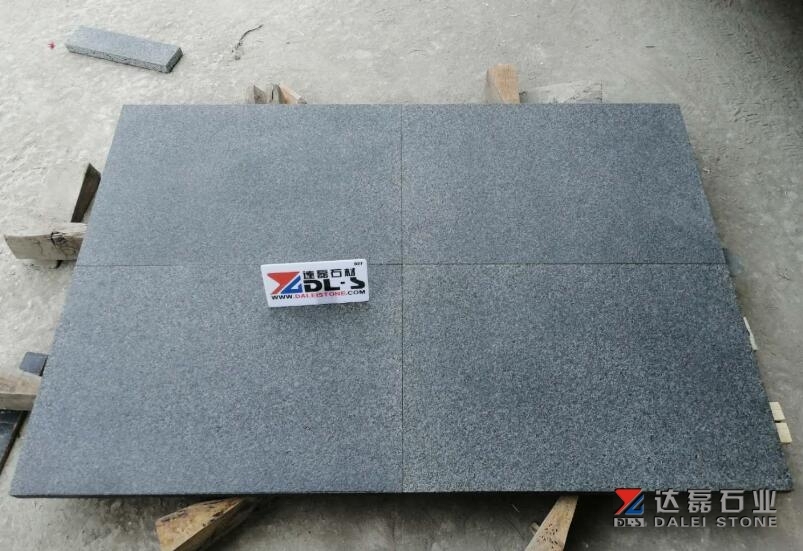 New G684 Black Basalt Flamed Brush Tiles