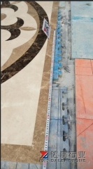 Dark Emperador Marble Tiles Water Jet Pattern and Carving