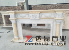 Beige Marble White Marble Mix To The Marble Fireplace
