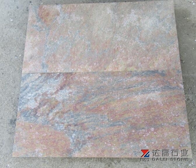 Yellow Rusty Granite Flamed Tiles Quartz