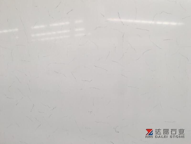 White Carrara White Quartz Stone Slabs Quartz Countertops