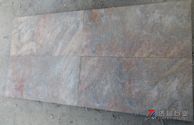 Yellow Rusty Granite Flamed Tiles Quartz