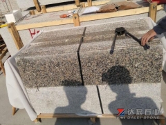 Red Granite Steps Polished One long Round Edge