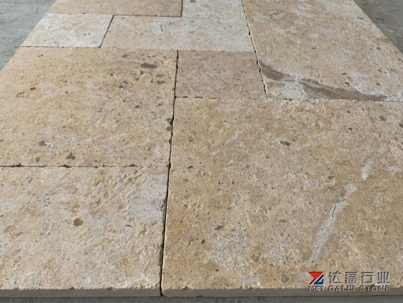 Beige Marble Tiles French Pattern Antique Finish Way