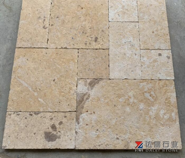Beige Marble Tiles French Pattern Antique Finish Way
