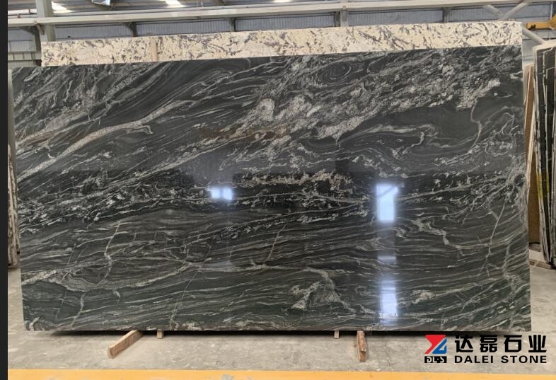 Black and White Lines Granite Big Slabs Countertops