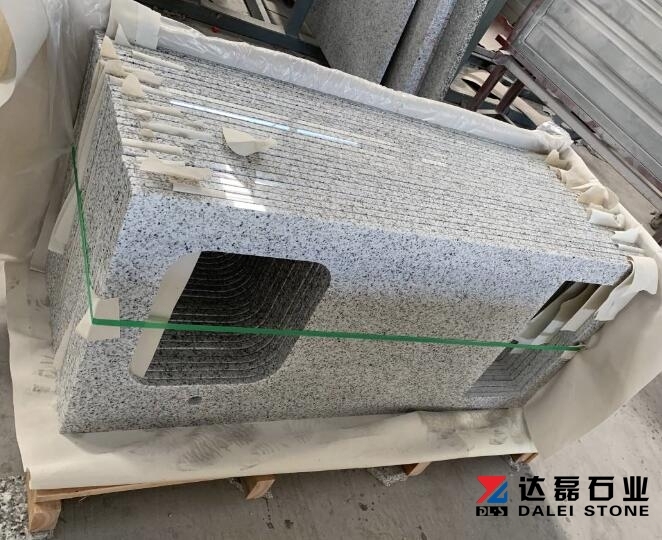 White Grey Sesame Granite Countertops Sink