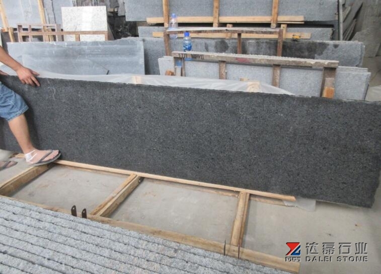 Angola Black Granite Small Slabs Flamed and Waterjet 1200