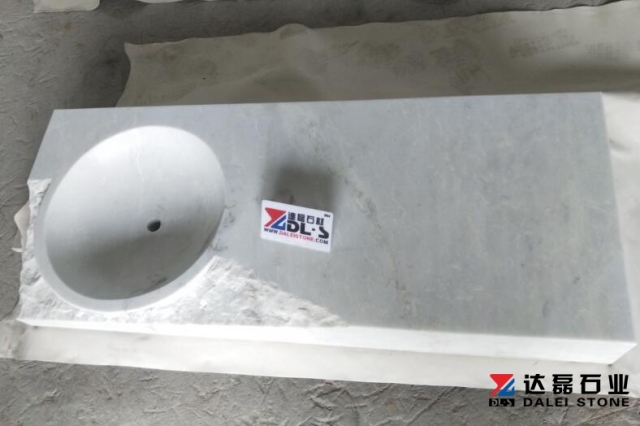White Marble Vanity Countertops With Sinks Honed and Natural Surface Way