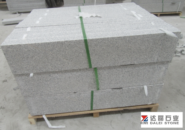 G603 Paving Granite Steps Stone Cubrstone Grey Color 6 Sides Flamed