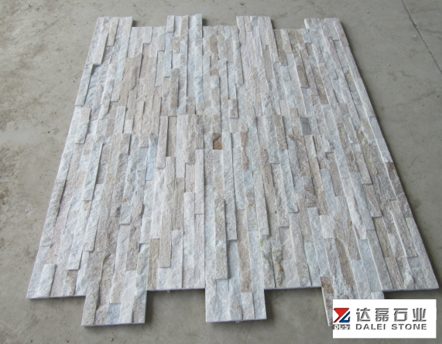 Golden Line Yellow White Wooden Culture Stone Tiles
