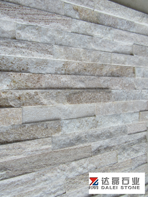 Golden Line Yellow White Wooden Culture Stone Tiles