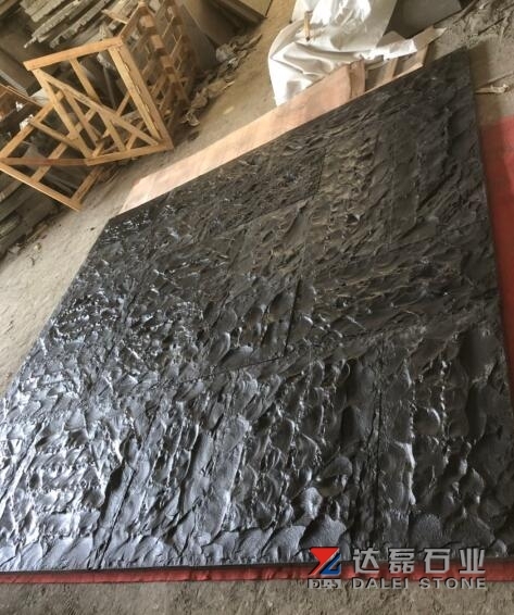 Mongolia Black Tiles Natural Surface And Water Jet Finish Way