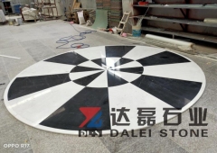 White and Black Marble Match Round Table Countertops
