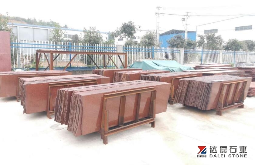 Popular Dyed Red Granite Small Slabs Polished