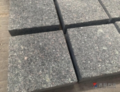 Green Porphyry Cube Stone Flamed Saw Cutting