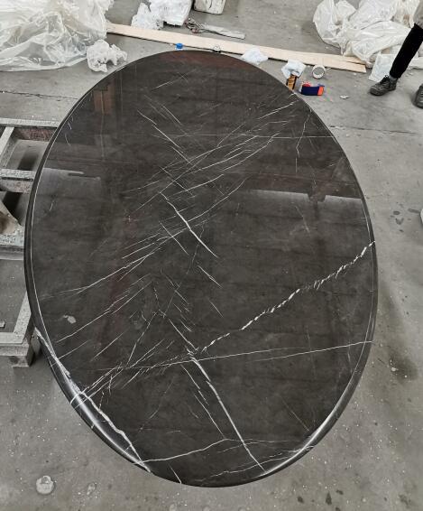Bulgaria Grey Marble Table Top Round Table Desk