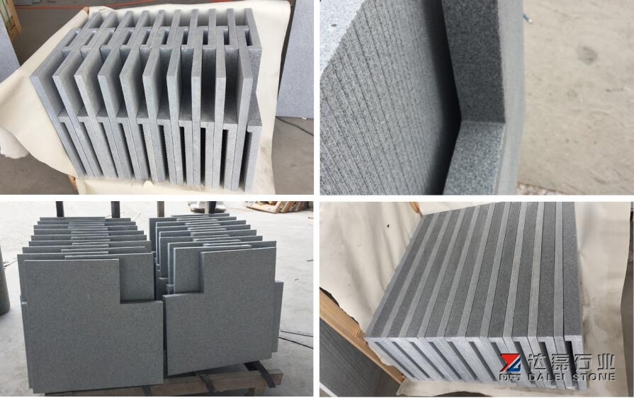 Granite Dark Grey G633 Swimming Pool Borders Flamed Brush