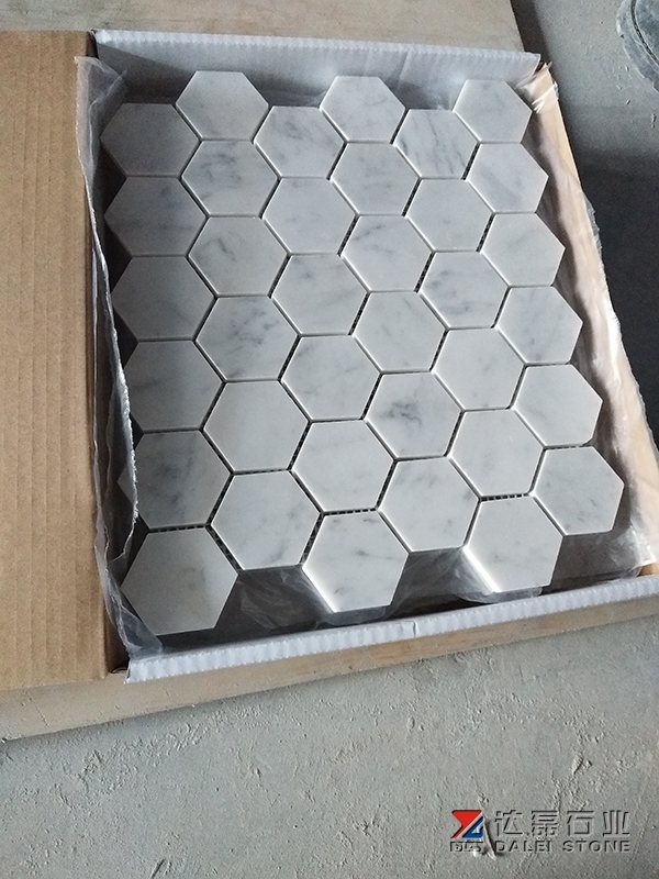 White Carrara Mosaic Tile Marble Mosaic Tile Dalei Stone