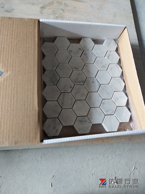 White Carrara Mosaic Tile Marble Mosaic Tile Dalei Stone