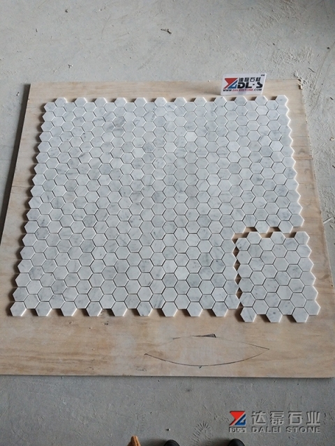 White Carrara Mosaic Tile Marble Mosaic Tile Dalei Stone