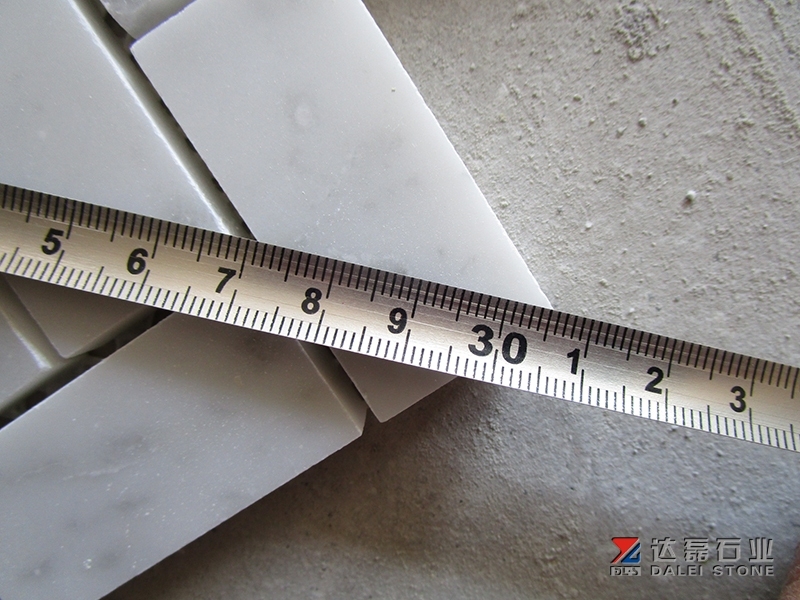 Carrara White Marble Mosaic Tile Polished Carrara Herringbone Mosaic