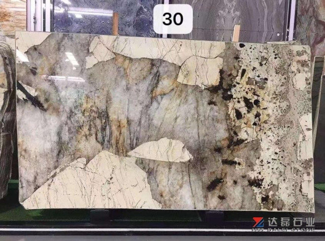 Natural Marble Natural Stone Like A Drawing Yellow Beige Color