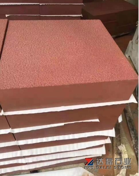 Red Sandstone Bush hammered Honed Finish Way Kerbstone Project