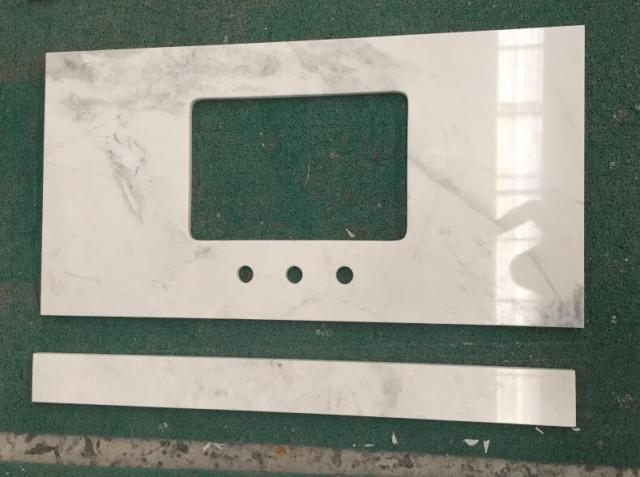 Arabescato Venato White Marble Vanity Tops Sink Cut