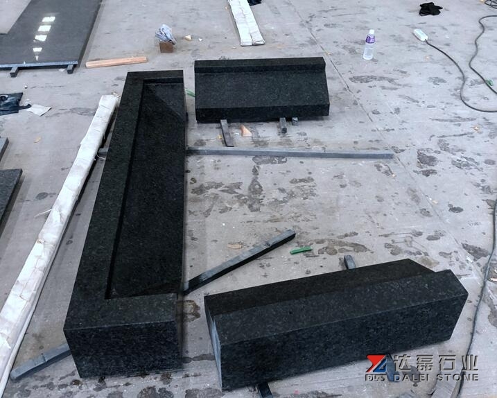 Angola Black Basalt Granite Fireplace Classic Design