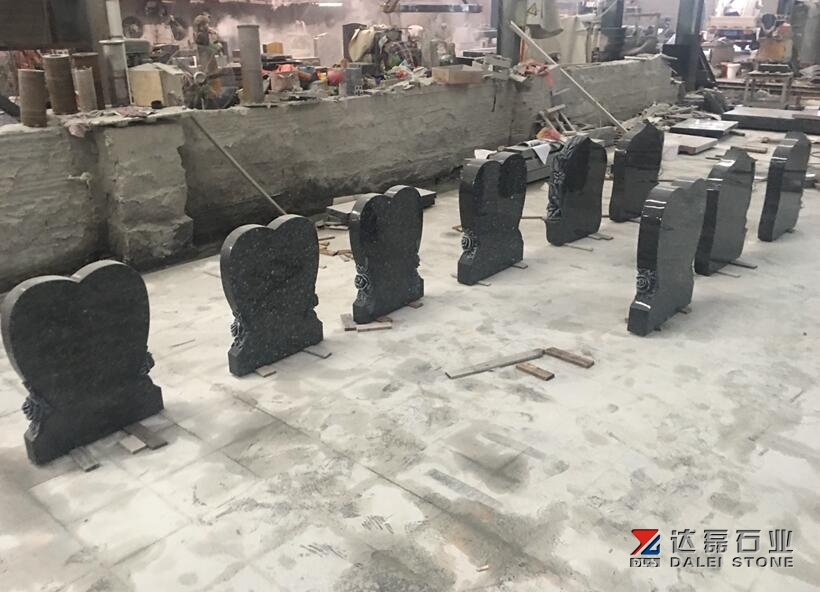 Pure Black Headstone Tombstone Monuments