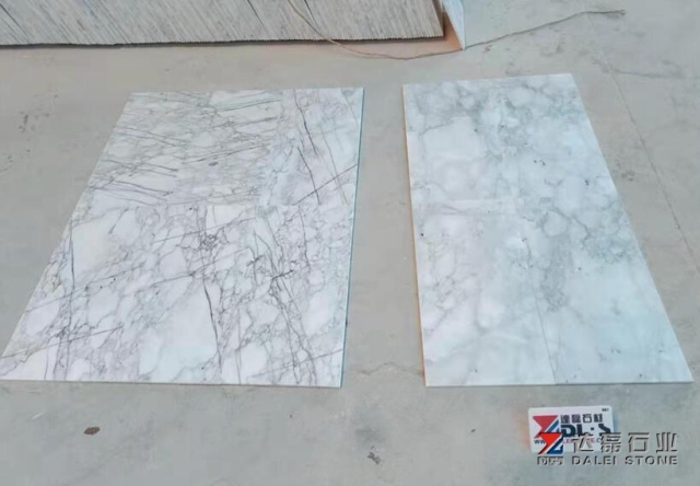 China Carrara White Thin Tiles Polished Honed