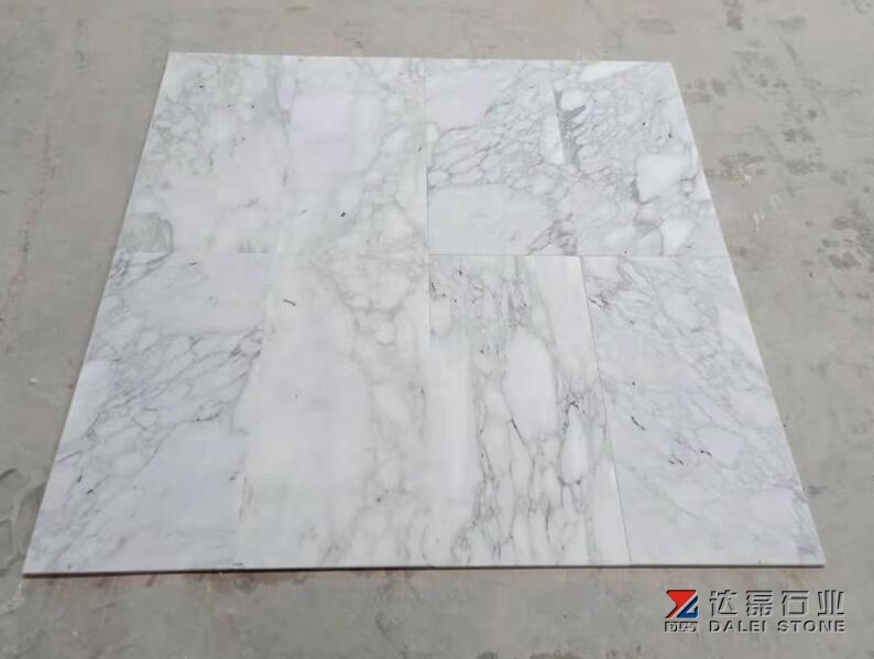 China Carrara White Thin Tiles Polished Honed