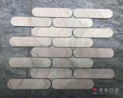 Cream Rose Pink Marble Bathroom Mosaic Tiles